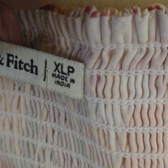 Abercrombie & Fitch NWT Ruched Bodice Empire Waist Puff Sleeve Dress Size XLp - Picture 9 of 10